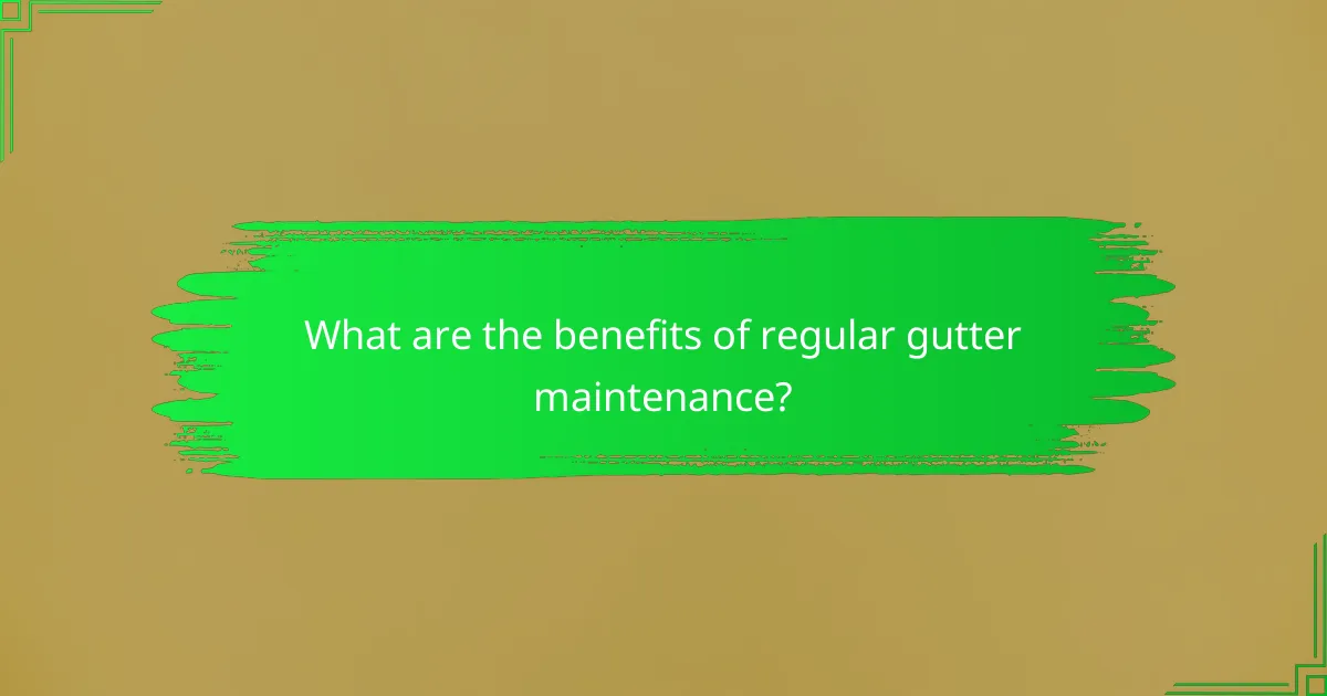 What are the benefits of regular gutter maintenance?