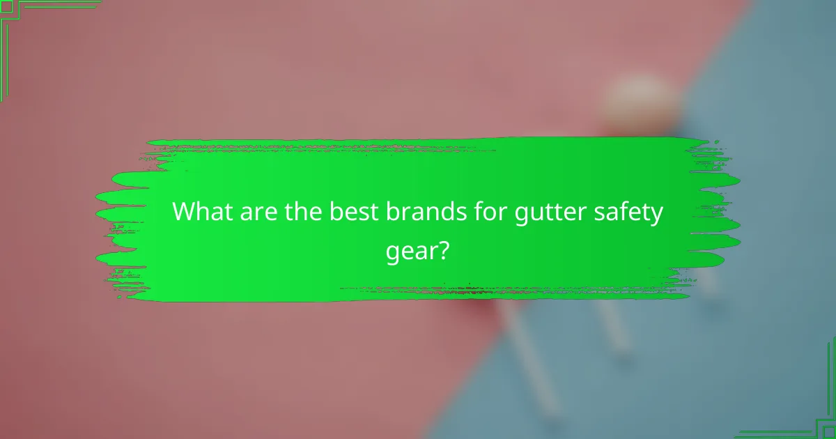 What are the best brands for gutter safety gear?