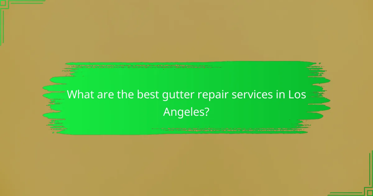 What are the best gutter repair services in Los Angeles?