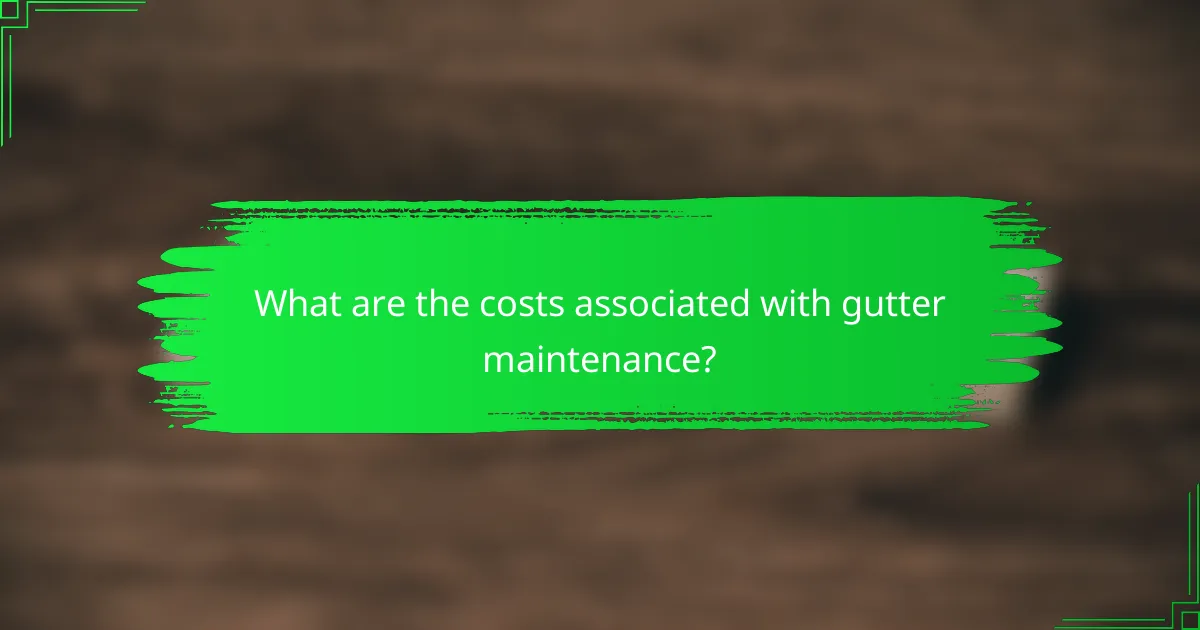 What are the costs associated with gutter maintenance?