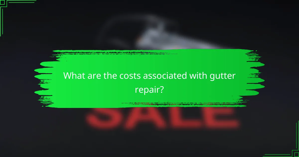 What are the costs associated with gutter repair?