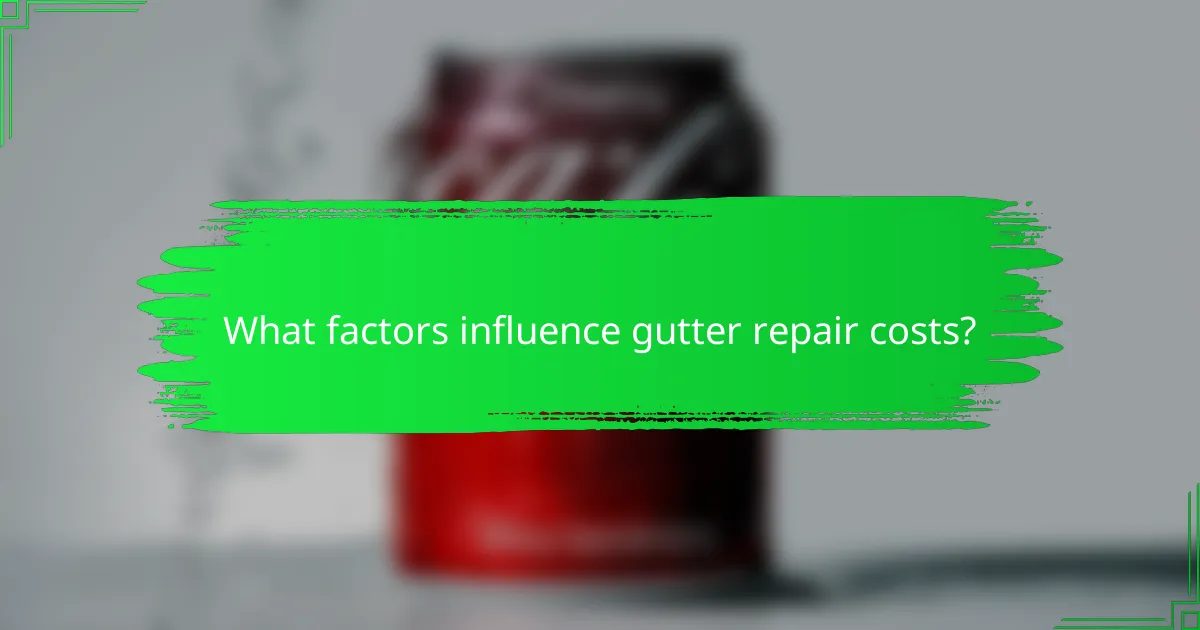 What factors influence gutter repair costs?